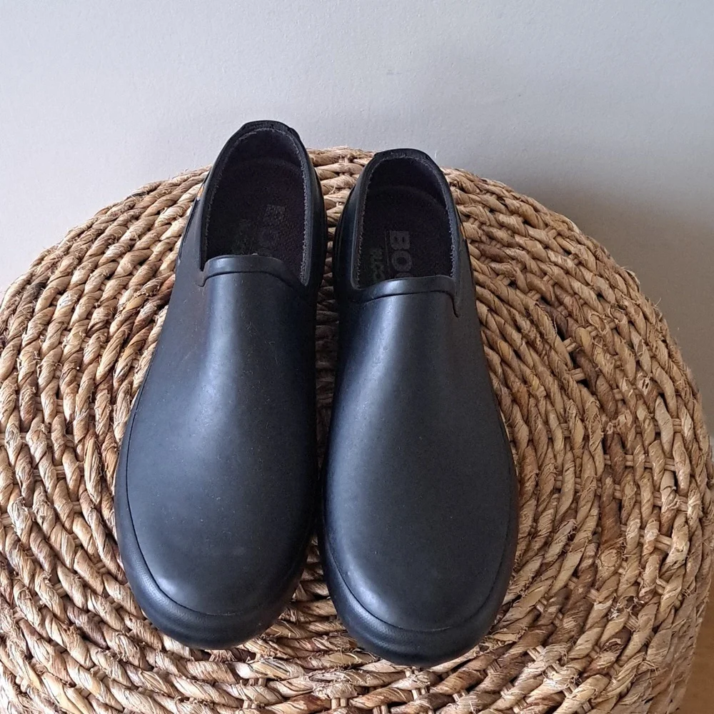 Bogs Womens‎ Patch Black Waterproof Rubber Garden/Rain/Outdoor Slip-On Shoes S-9